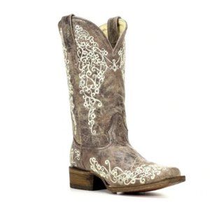 Corral Brown Crater Bone Embroidered Boots A2663